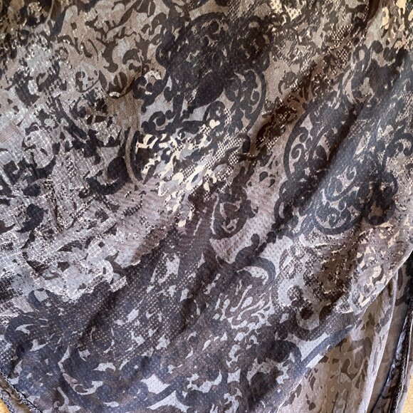 Vivian Shyu Purple Print Silk Tunic Top-Medium - Picture 6 of 9